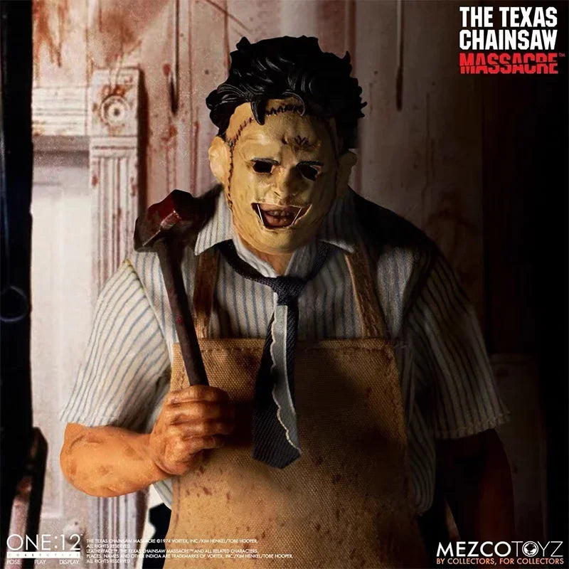 Original MEZCO ONE:12 LEATHERFACE Chainsaw Massacre Action Collectible Model Assemble Toys Gift