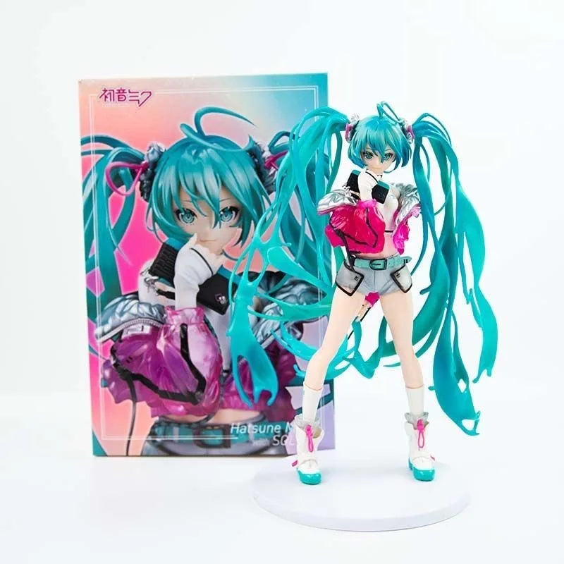 24CM Idol Hatsune Miku Kawaii Anime Girl KO Action Figurines Dance Animation Model Exquisite Desktop Decoration Trendy Toys Gift