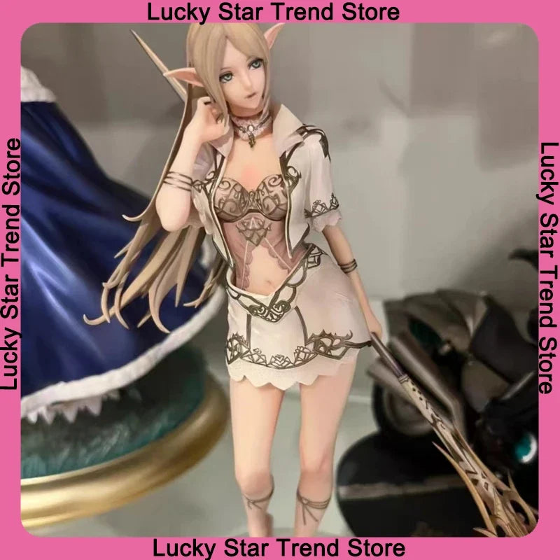 Genuine  Anime Figure White Elf/Drow Girl Mage Pvc Action Figures Collection Model Desktop Decoration  Trendy Toys In Stock