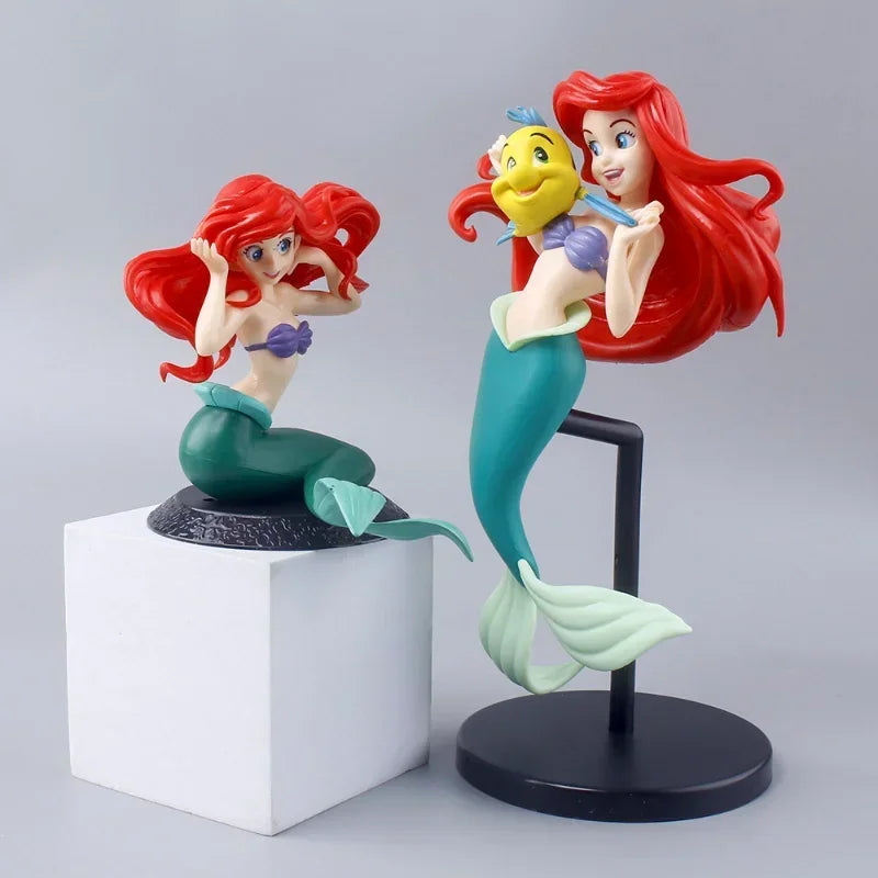 Disney The Little Mermaid Ariel Princess Action Figure Kids Toys Anime Situational Model Dolls Collection Room Car Decoration