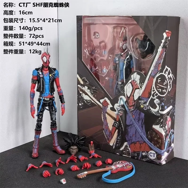 CT Toys Spider-Punk Spiderman Action Figure Spider-Man Across The Spider-Verse Figures Shf Statue Model Doll Toy Kids Gifts
