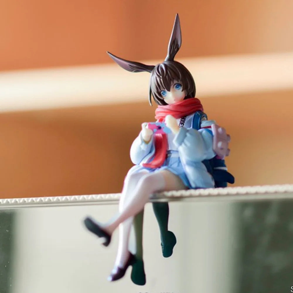 15CM Anime Figure Arknights Amiya Trendy Clothing Sitting Instant Noodle Press Energy Connection Model Toy Gift Action Figure