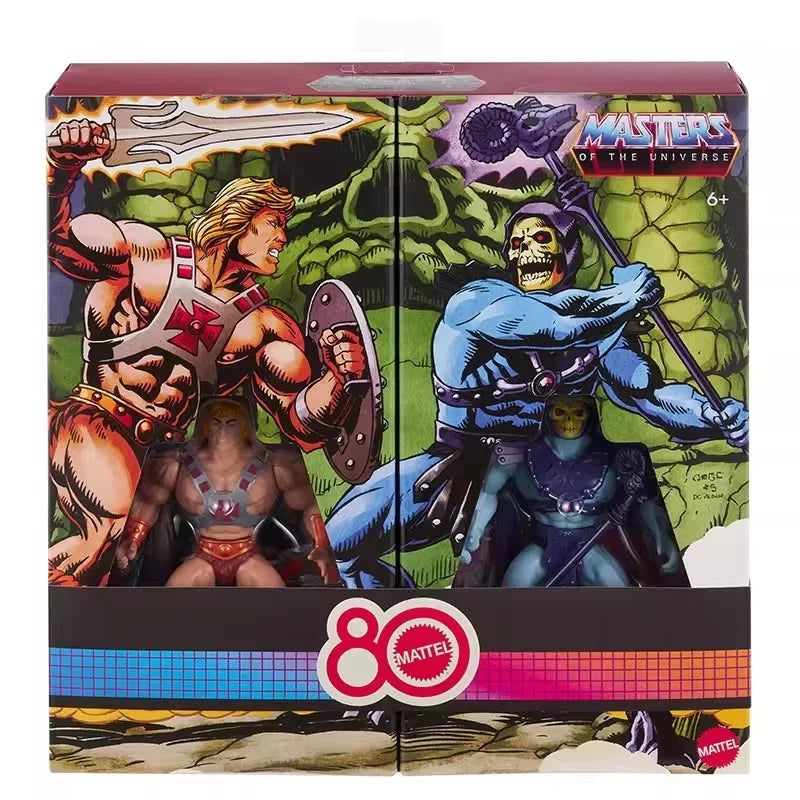 2025 New Mattel Anime Figure Masters Of The Universe 80th Mattel Anniversary Special Set Figure Collection Custom Toy Kid Gifts