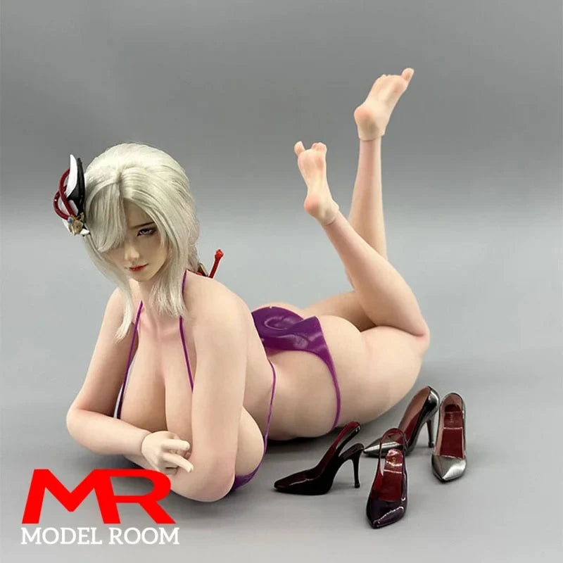 PawPawDoll DK001A 1/6 Anime Girl Oversize Breast Seamless Body 26.5cm Makeup Platinum Silicone Female Soldier Action Figure Doll