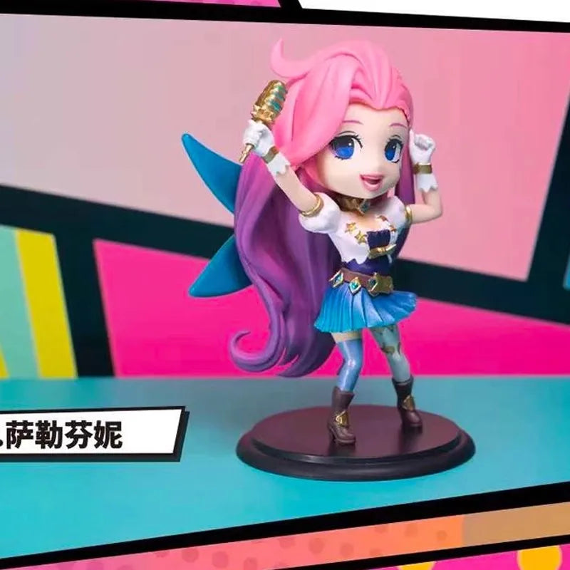 Bandai CALS POP LOL League of Legends Miss Fortune Seraphine Caitlyn Kiramman Q Version Action Figures Model Toys Surprise Gift