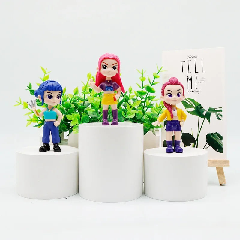 10pcs Q-Version K-Pop Model Figurine Anime Demon Hunters Suit Action Figures Desktop Decoration Ornaments Movie Fans Toy Gifts