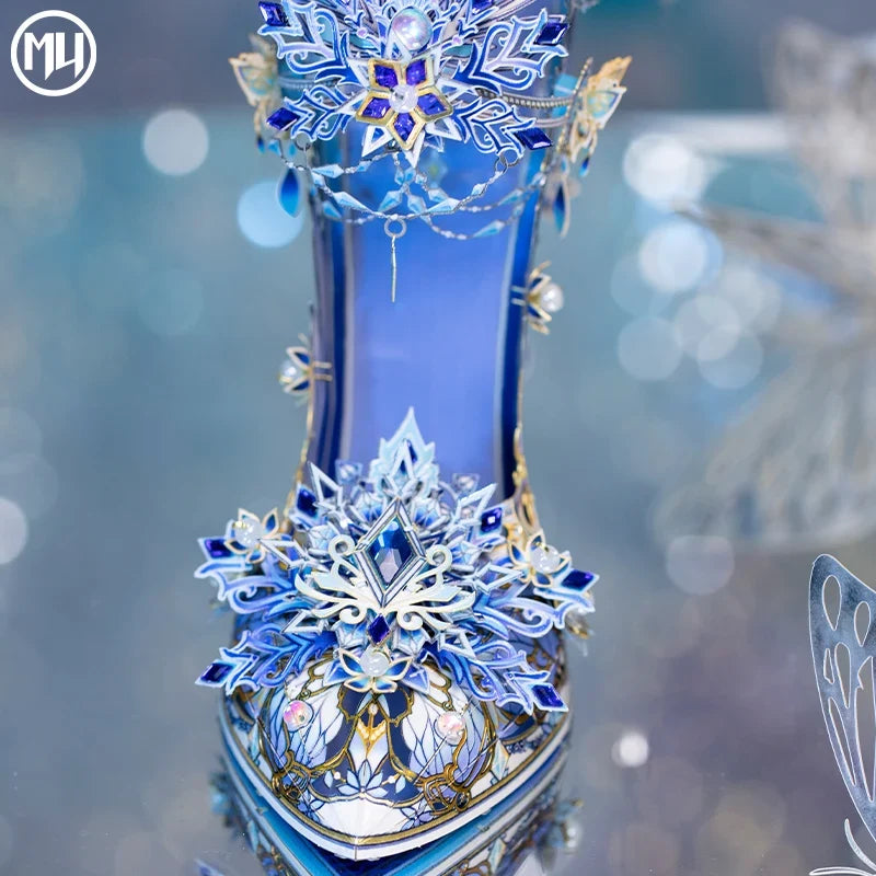 MU Snow Love Magic Crystal Shoes 3D Metal Puzzle Assembly Model Handmade DIY