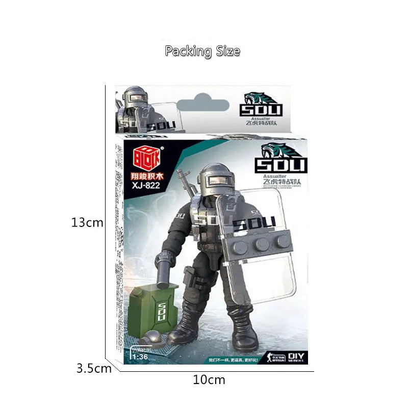World War 2 WW2 Army Military Soldiers SWAT Special Force Figures Model Building Blocks Bricks Children's Toys Gift 1pcs Random