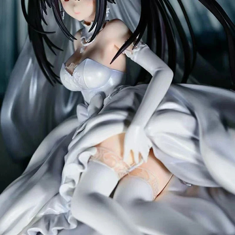 Date a Live Flower Wedding Series Anime Action Figure - Tokisaki Kurumi Beautiful Girl Wedding Dress Decoration Gk Collectible