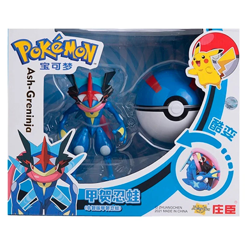 18 Styles Pokemon Anime Deformation Figures Pikachu Eevee Mewtwo Greninja  Pokeball Figure Pet Action Model Toys Childrens Gifts
