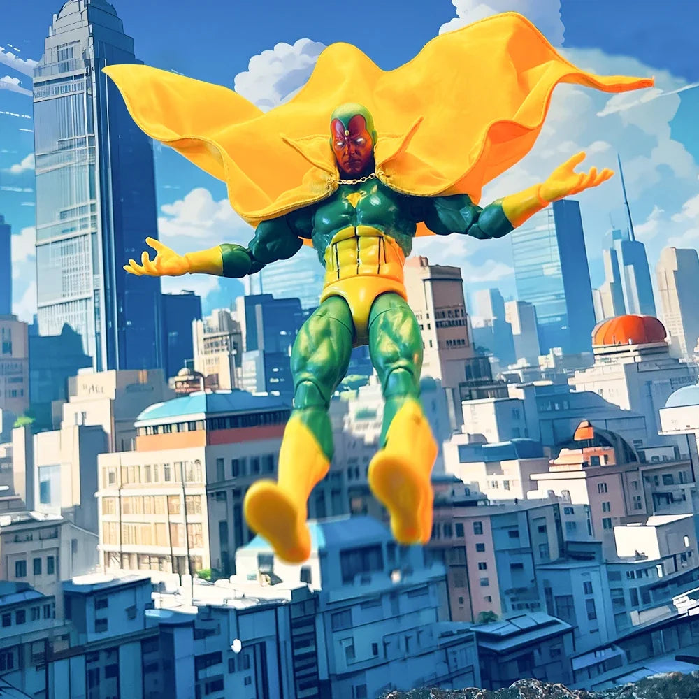 Avengers Shf Anime New Handmade Vision Coat Cloak Can Be Styled Freely Clothes Built In Iron Wire Is Suitable for 1/12 Toys