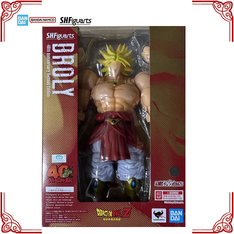 In Stock Genuine Bandai Dragon Ball Z Model Kit SHF Broly 40th Anniversary Reissue Edition Anime Action Figure Collection Model