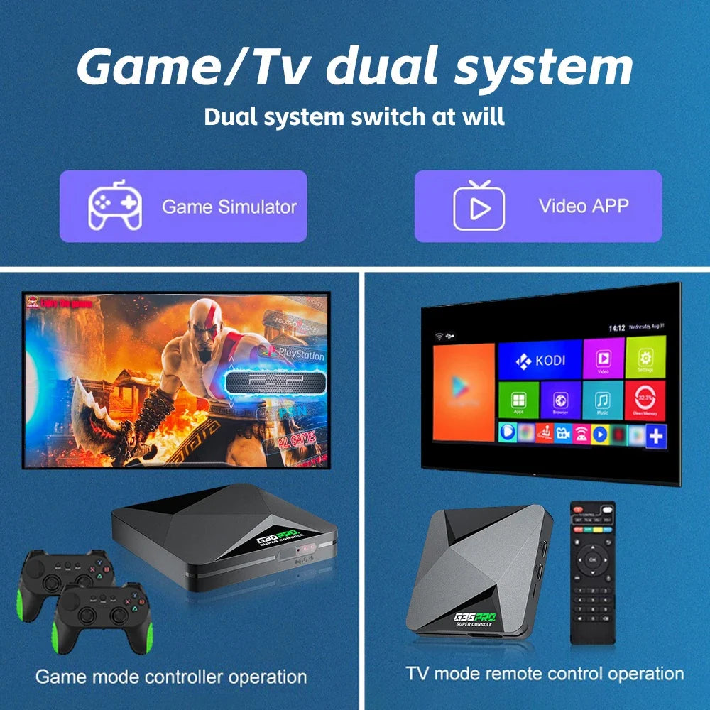 Super Console G36 Pro 128G 256G Retro Video Game Console with 90000+ Games for MAME/PS1/PSP/DC Retro Kid Gift Game Console 4K HD
