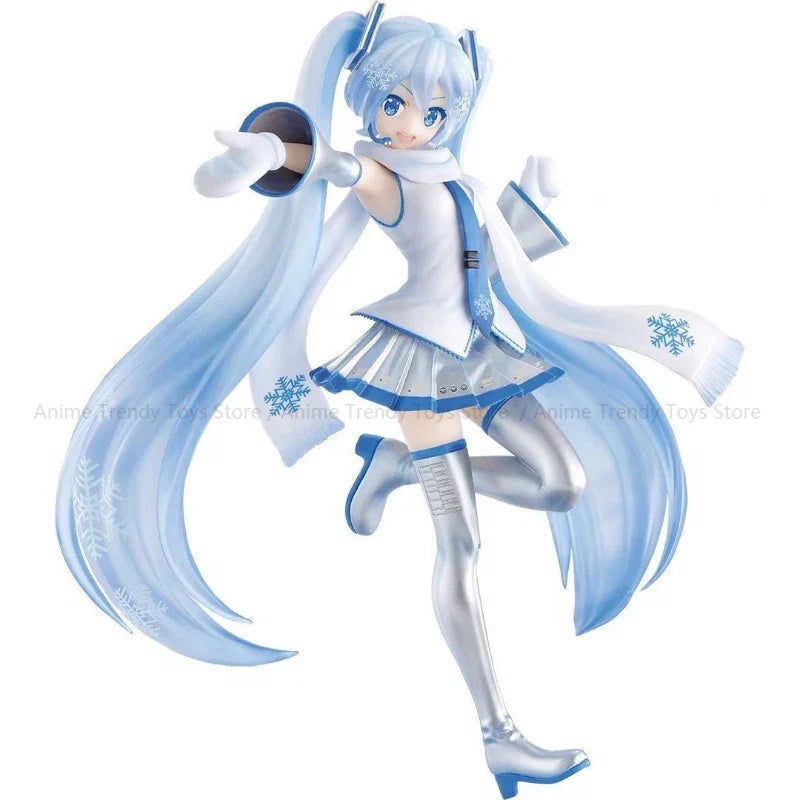 In Stock Original BANDAI Ichiban Kuji Hatsune Miku Snow Miku Kawaii Doll Genuine Anime Figures Toys for Kids Gift WY