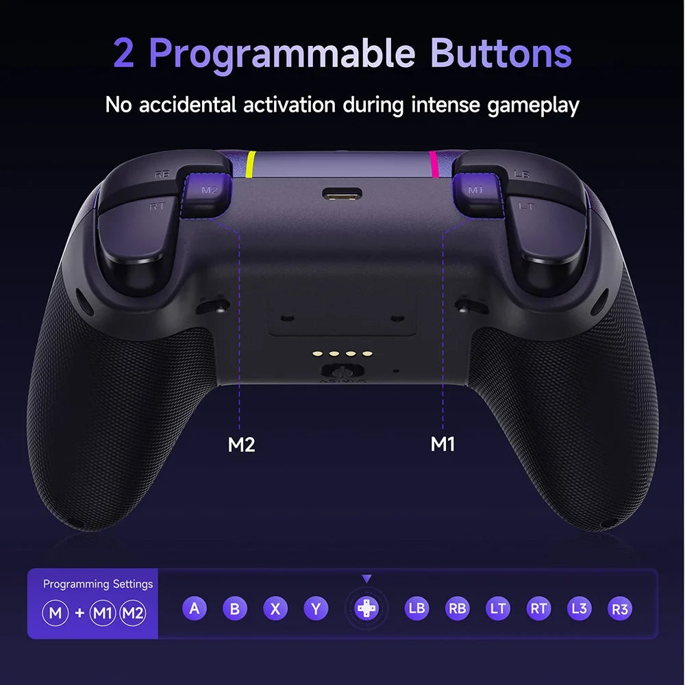 EasySMX X05 Pro Bluetooth Gamepad Controller Compatible with PC/Phone/Switch/TV/Steam, Dual Rumble Motors, Limited Purple