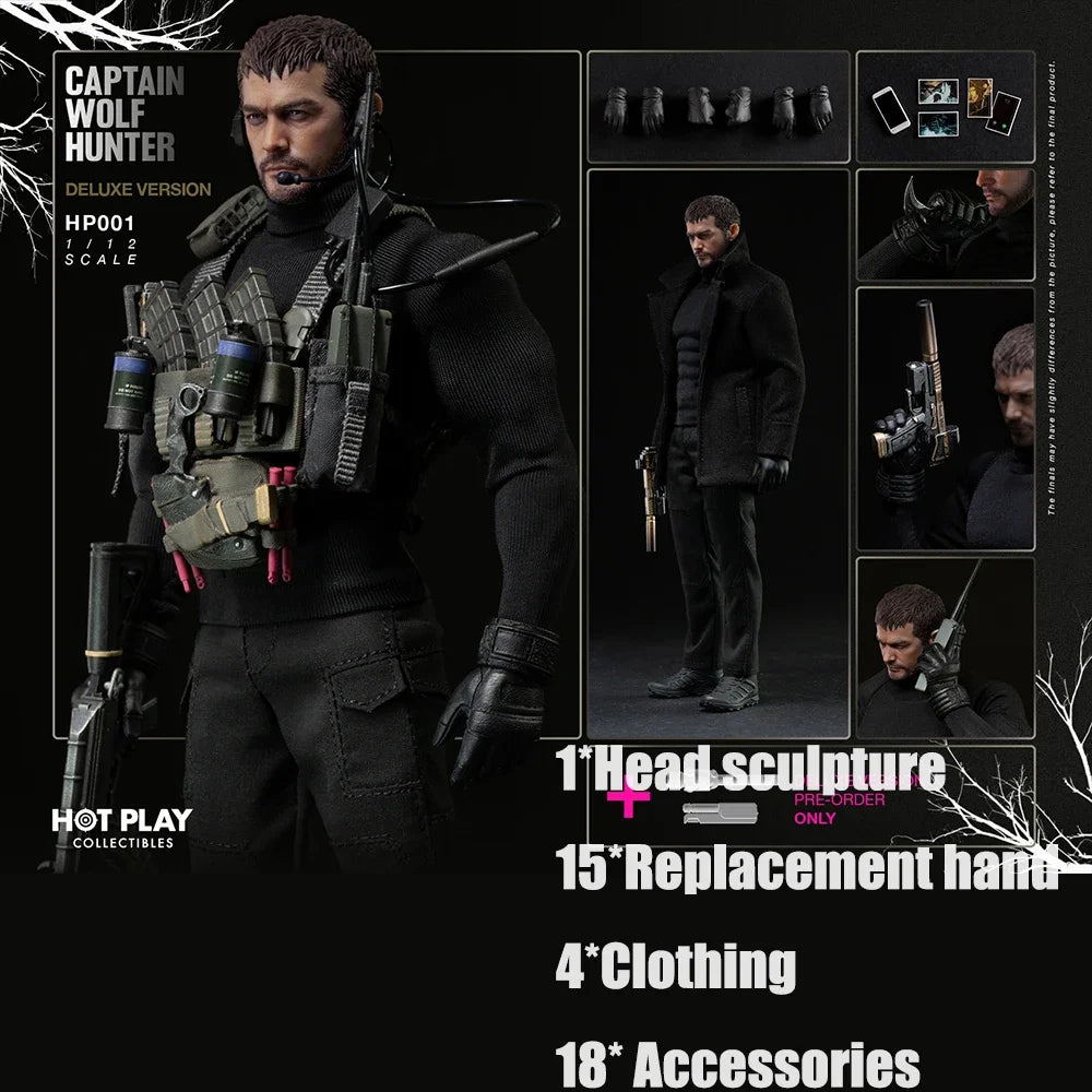 Pre-sale HOT PLAY 1/12 Resident Evil Action Figure Captain Wolf Hunter Chris Anime Figurine Joint Movable Model Collection Toy
