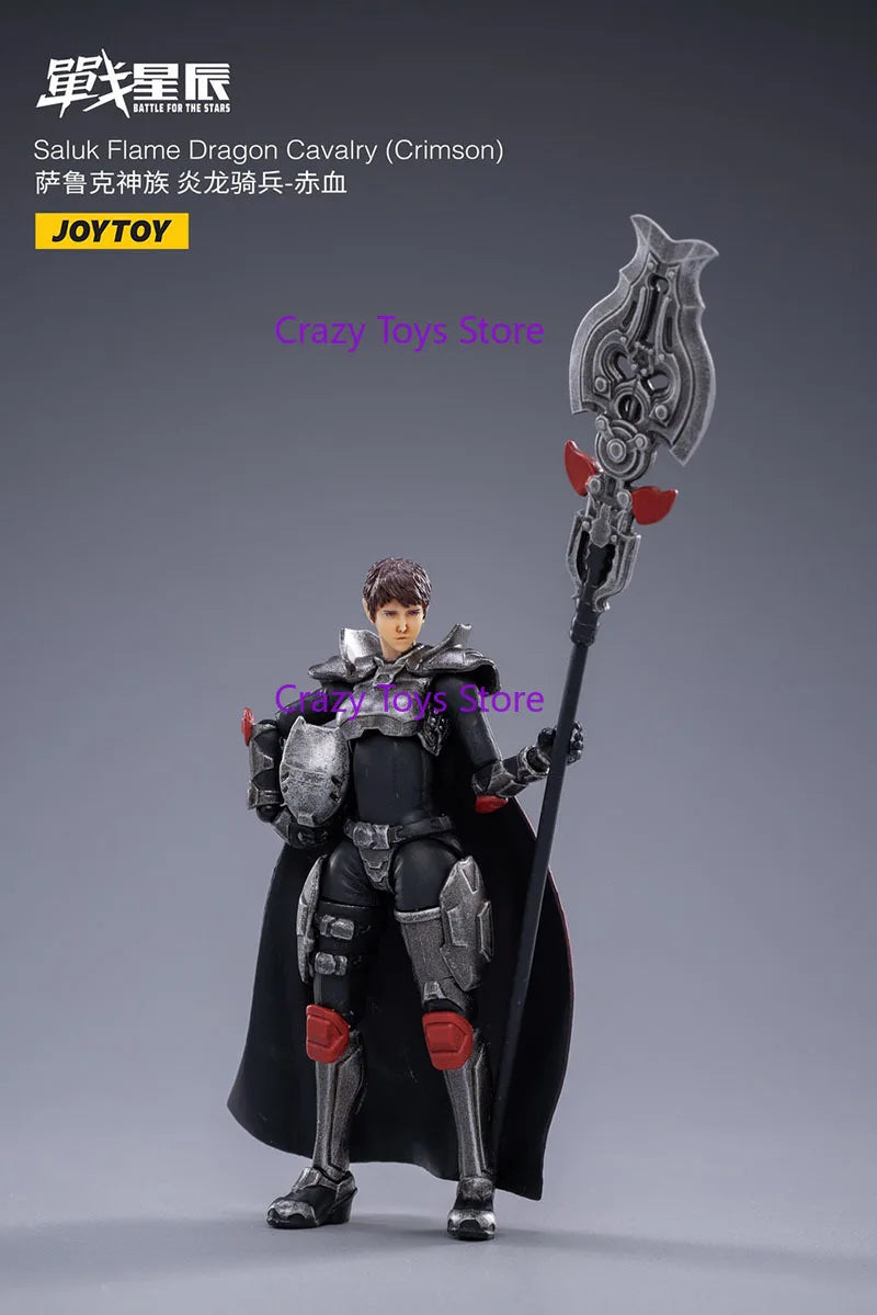 JOYTOY 1/18 Saluk Flame Dragon Cavalry Crimson Figure Model Mini Soldier and Movable Flying Vehicle Set for Collection