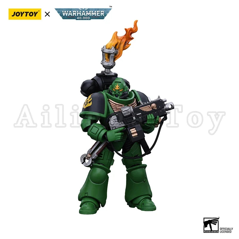 JOYTOY 1/18 Action Figure 40K Salamanders Intercessors Sergeant Tsek'gan Brother Haecule Re-issue Version Anime Toy
