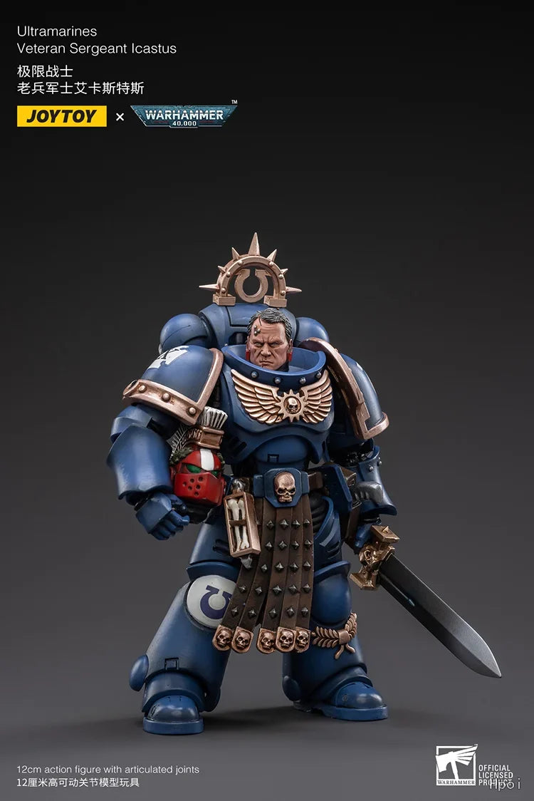 【FS】JOYTOY  Warhammer 40K  Scale 1/18 Action Figures Ultramarines Veteran Sergeant Lcastus Models Toys Gifts