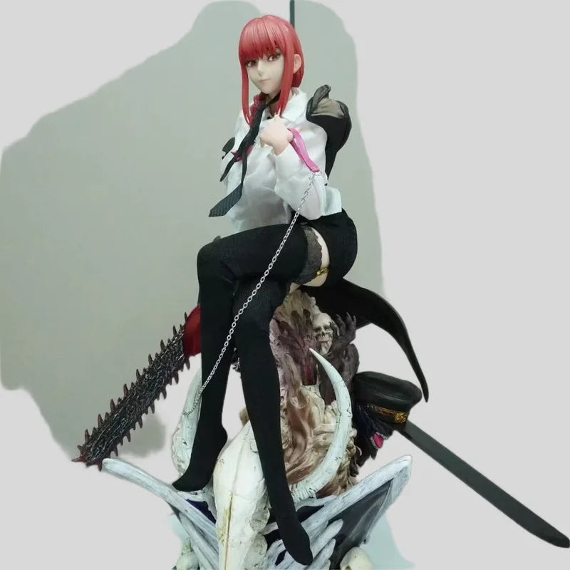 Chainsaw Man Makima Bikini Version Seated Statue, Interchangeable Parts & Poseable Figure, Anime Collectible Gift