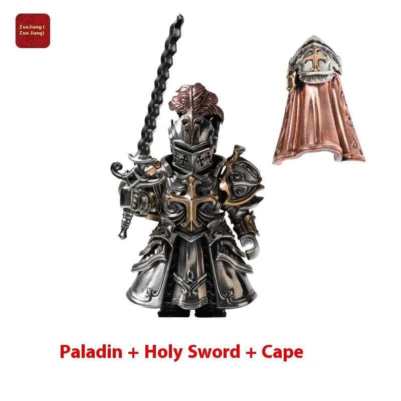 Detachable Metal Paladin Crusader Knight Figurine Chinese Style Desktop Ornament Collectible Action Figure Model Toy Gift