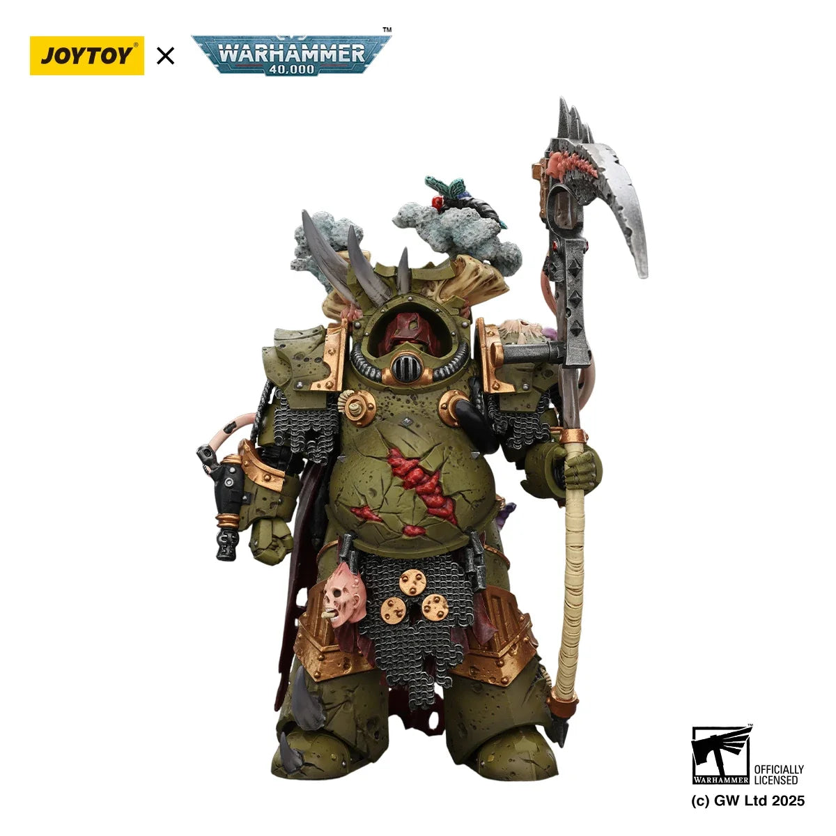 JOYTOY Warhammer 40k 1/18 Action Figures Death Guard Deathshroud Terminator Champion with Manreaper and Plaguespurter Gauntlets