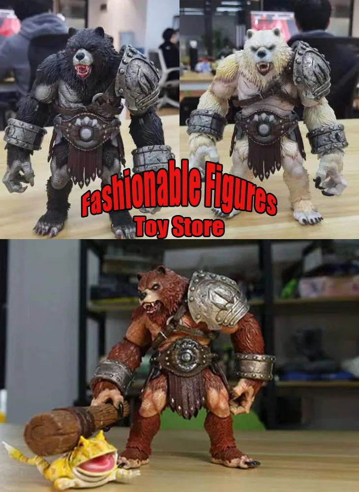 MEMORYTOYS 23Cm Fighter Fantasy Ancient Warcraft Series Bear Clan Fury Warrior Action Figure Animal Model Toys Collection