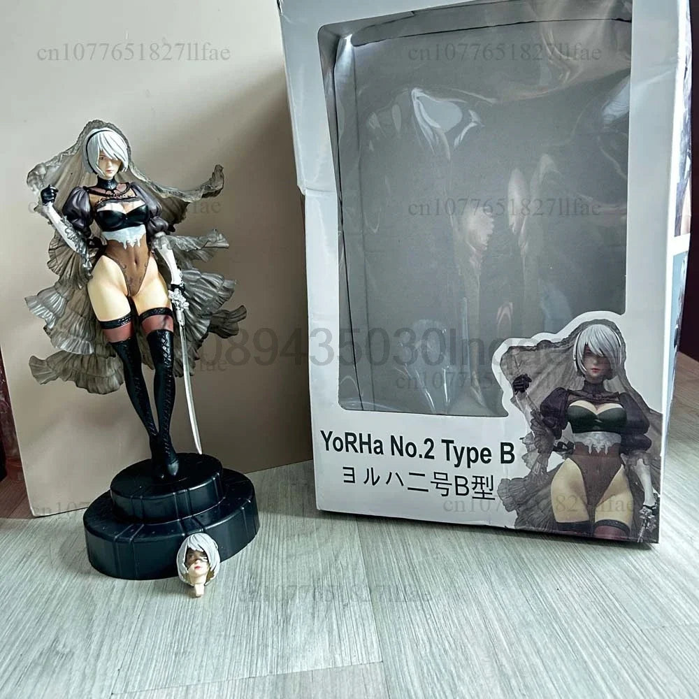 Anime Figure NieR:Automata YoRHa No.2 Type B 2B Wedding Action Figure Model Toys Cool Doll Joint Movable Doll Birthday Present