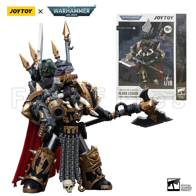 1/18 JOYTOY Action Figure 40K Black Legion Chaos Lord In Terminator Armour Anime Model Toy
