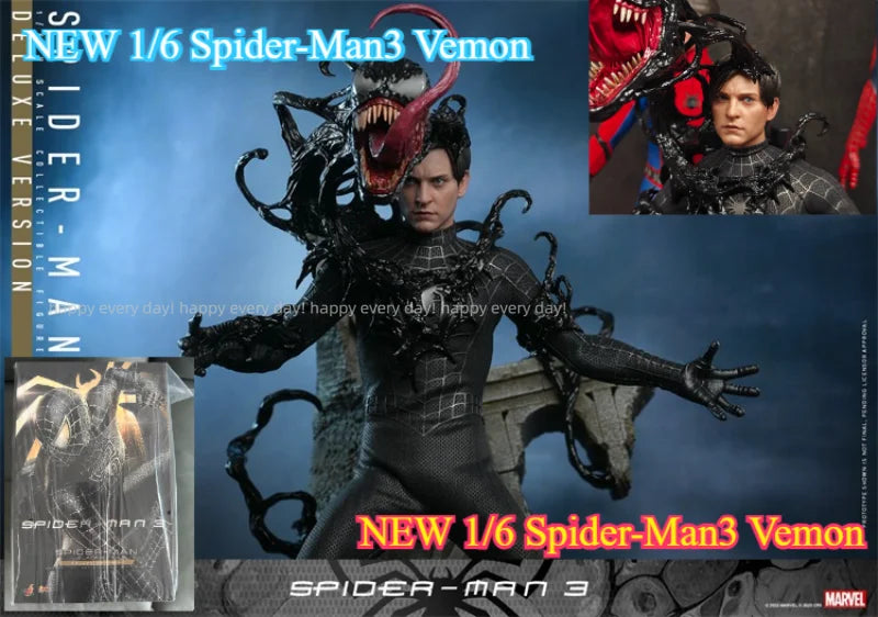 NEW Spot HOTTOYS HT 1/6 MMS728 Deluxe Edition 727 Spider-Man 3 Black Suit Movable 0922 Action Figure Collection Gfits