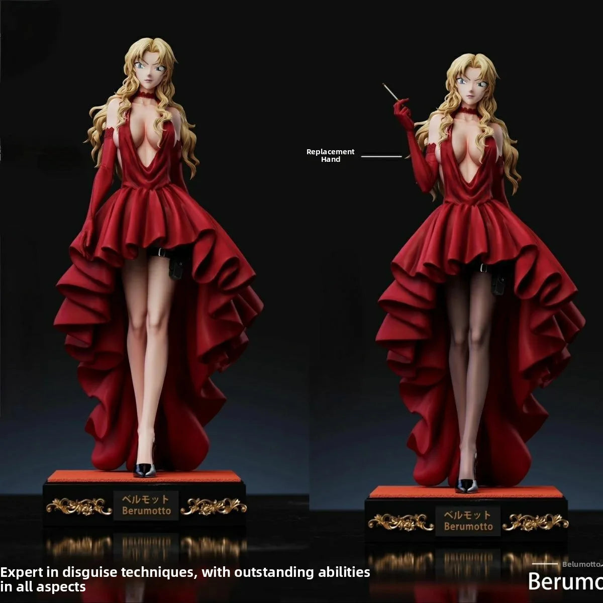 Conan Detective Anime Bellmoede Model Figure Collectible PVC Statue 300mm High Bell Sister Desktop Decoration Gift