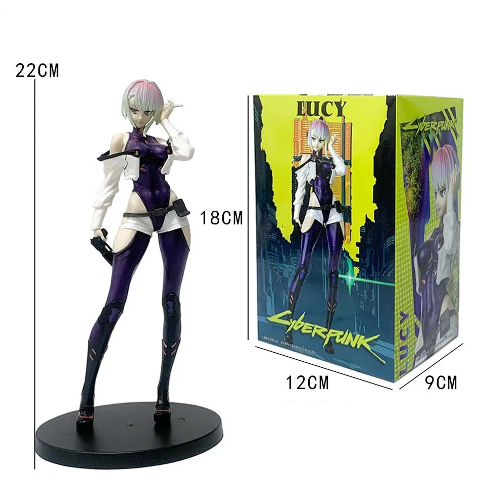 22CM Anime Game Cyberpunk: Edgerunners Lucy Figure Standing Anime Model Toy Gift Collection Aciton Figure PVC