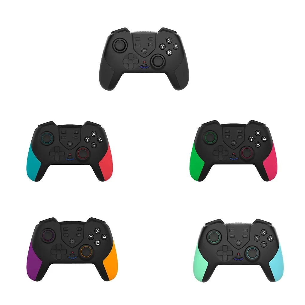 Wireless Gamepad Vibration Joystick Bluetooth-compatible Game Controller Replacement for Nintendo Switch, Green Pink