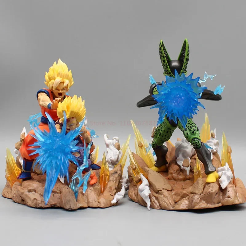 Dragon Ball Z Son Goku Gohan And Cell Anime Figures Super Saiyan Action Figurine Pvc Statue Model Doll Decoration Desk Toy Gifts