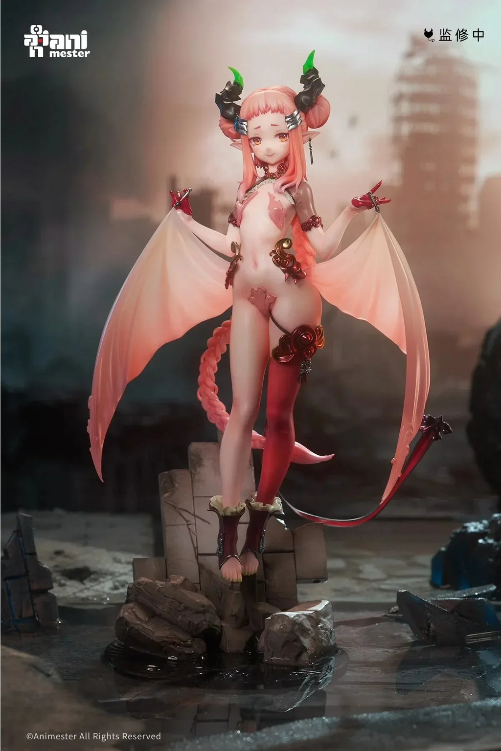 AniMester Little Succubus Yayako 1/7 Anime Action Figure Model Collectible Decor Desktop Ornament Cute & Blazing Toy Gift