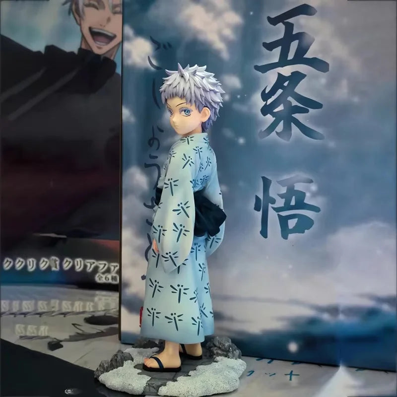 Original Anime Jujutsu Kaisen Figures Satoru Gojo Figure Childhood 5t5 Action Figurine Q Version Collection Models Statue Orname