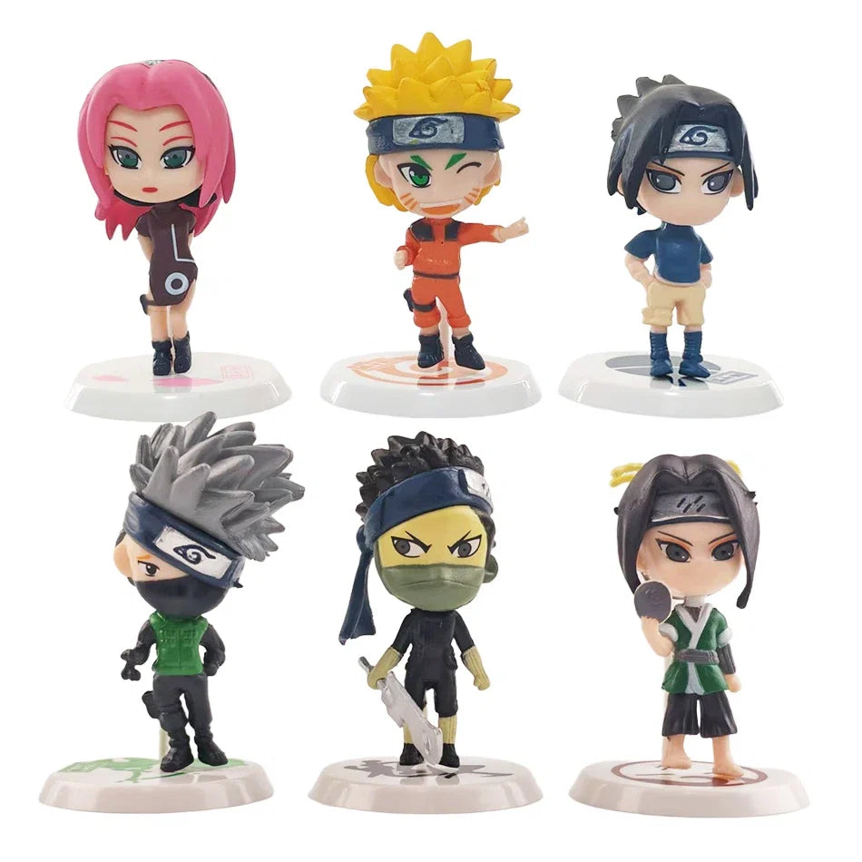 6pcs/12pcs/set Anime Figure Naruto Shippuden Hinata Sasuke Itachi Kakashi Gaara Action Figure Q Version PVC Figures Toys Gift