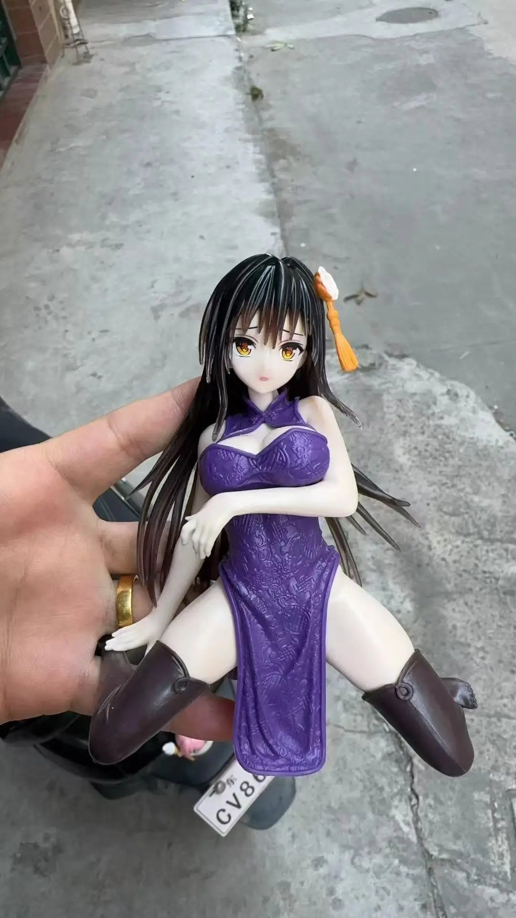 14cm To Love Ru Yui Kotegawa Qipao Dress Kneeling Pose Anime Figure Model Statue Collection Desktop Decoration Ornament Toys