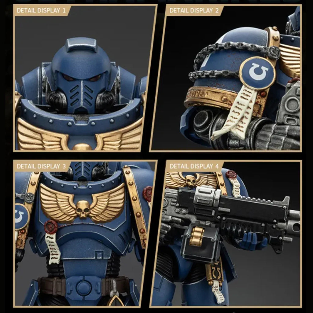 JOYTOY Warhammer 40K Action Figure 1/18 Uitramarines Lieutenant Titus Action Figure Gadriel Brother Chairon Joint Movable Model