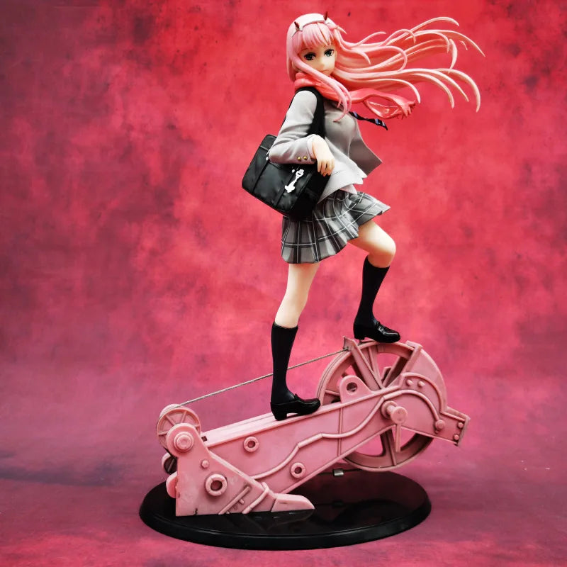 Darling In The Franxx 02 Model Dolls Figurines Backpack Uniform Anime Zero Two Pvc Action Figure Collectible Adult Kids Toy Gift