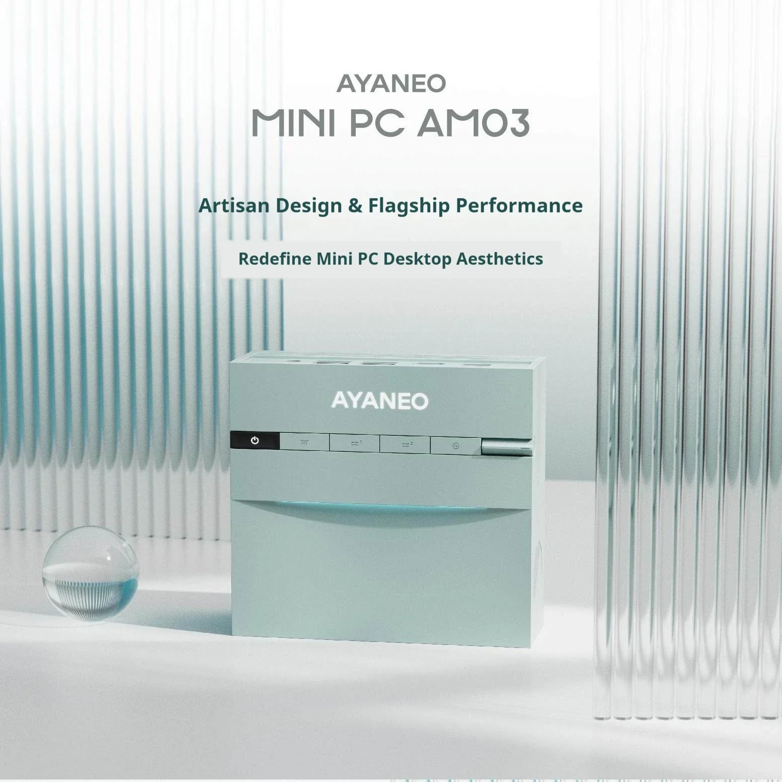 In stock AYANEO AM03 Mini PC Intel i9 12900H Retro Style Office Gaming Desktop Computer with Front USB-C USB-A 3.5mm Ports