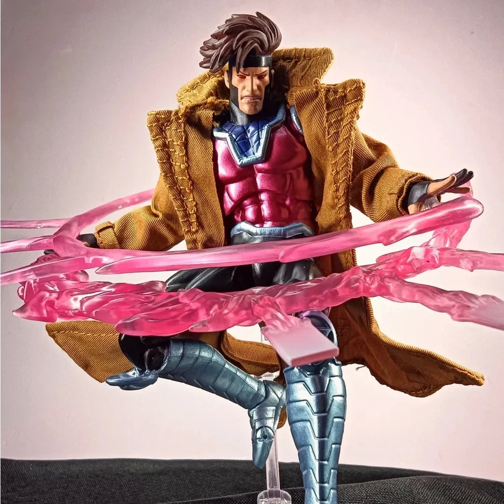 Ct Toys Marvel X-Men Gambit Action Figure By Ct Toys Mafex 131 Poseable Collectible Model With Removable Cape Staff For Display