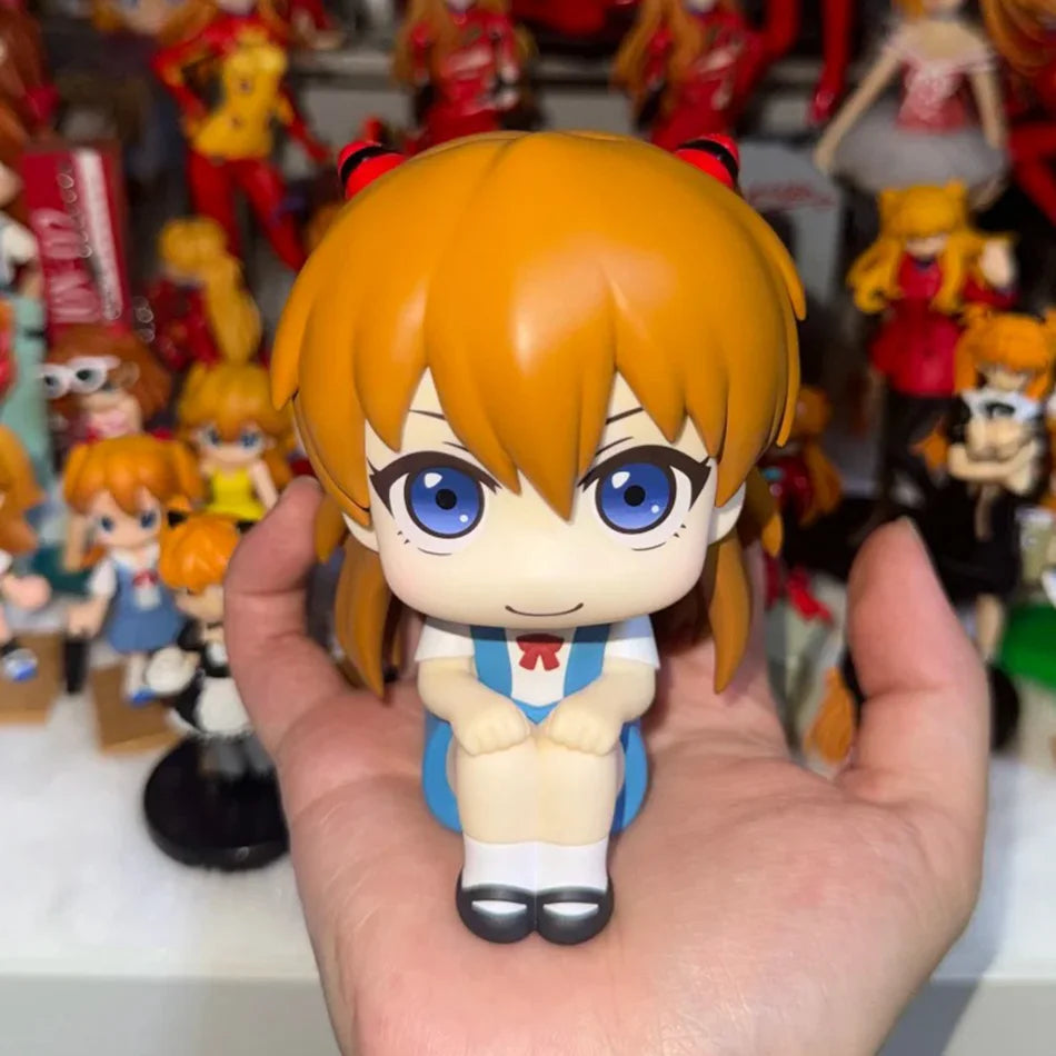 New Anime Neon Genesis Evangelion Eva Ayanami Rei Asuka Langley Kawaii Cute Figure Pvc Model Toys Doll Q Version Ornaments Gifts