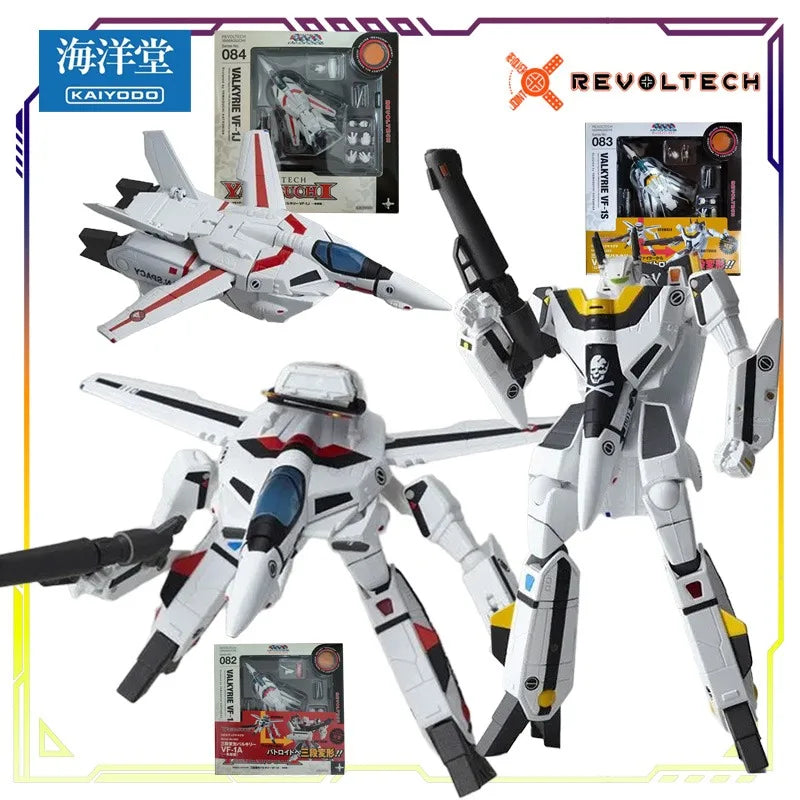 Kaiyodo Original Revoltech Macross Plus Series Three Section Shape VF-1S Roewe Foca Machine Anime Action Figure Model Toys