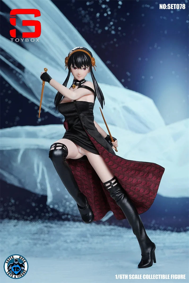 In Stock SUPER DUCK SET078 1/6 Thorn Princess Yor Head Sculpt Costume Clothes Model Fit 12'' TBL S34A Female Action Figure Body