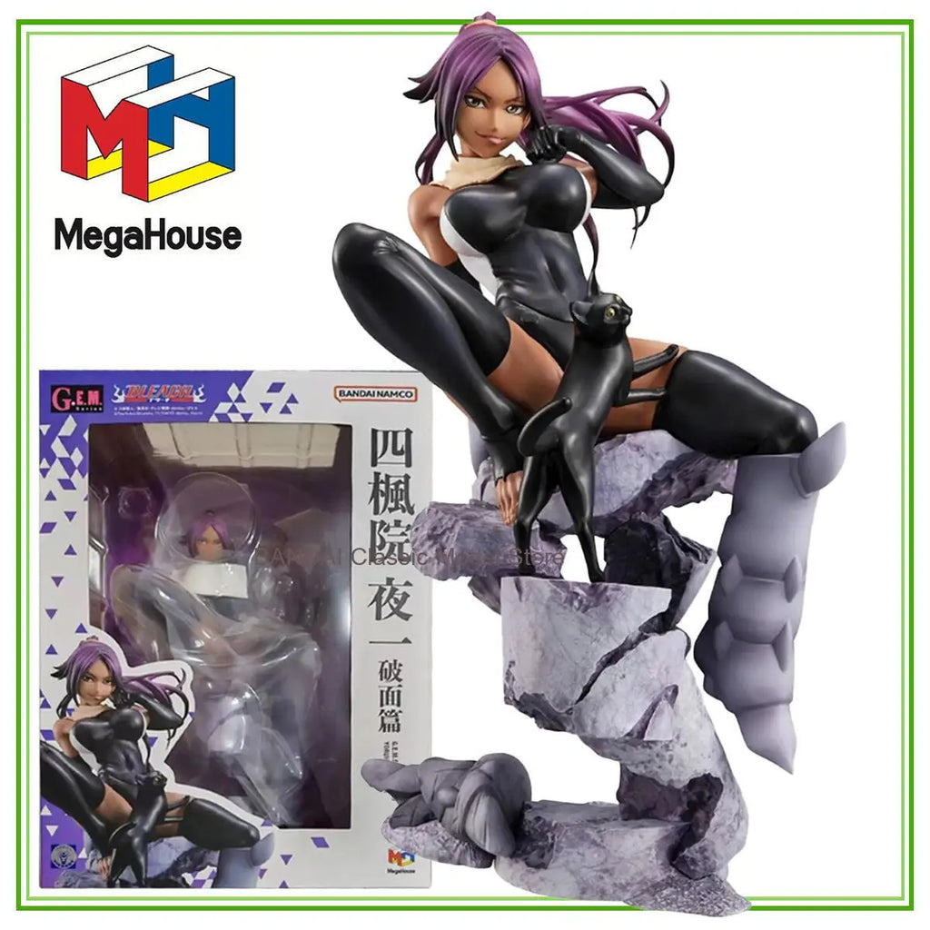 100% Original in Stock MegaHouse G.E.M. Bleach Shihouin Yoruichi Anime Figure Collection Series Garage Kit Model Decoration