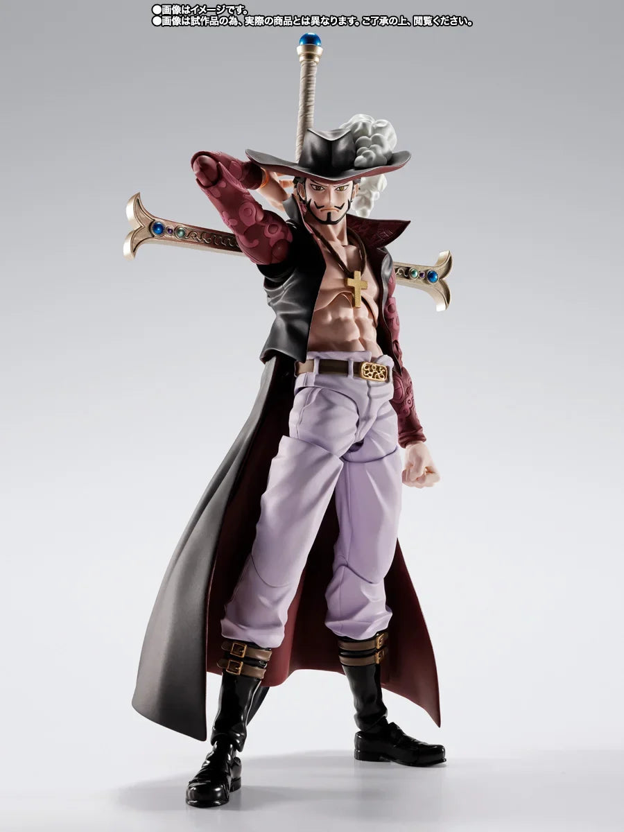 Original BANDAI S.H.Figuarts ONE PIECE DRACULE MIHAWK Anime Figure Toys PVC Model Collection Movable Action Figurine