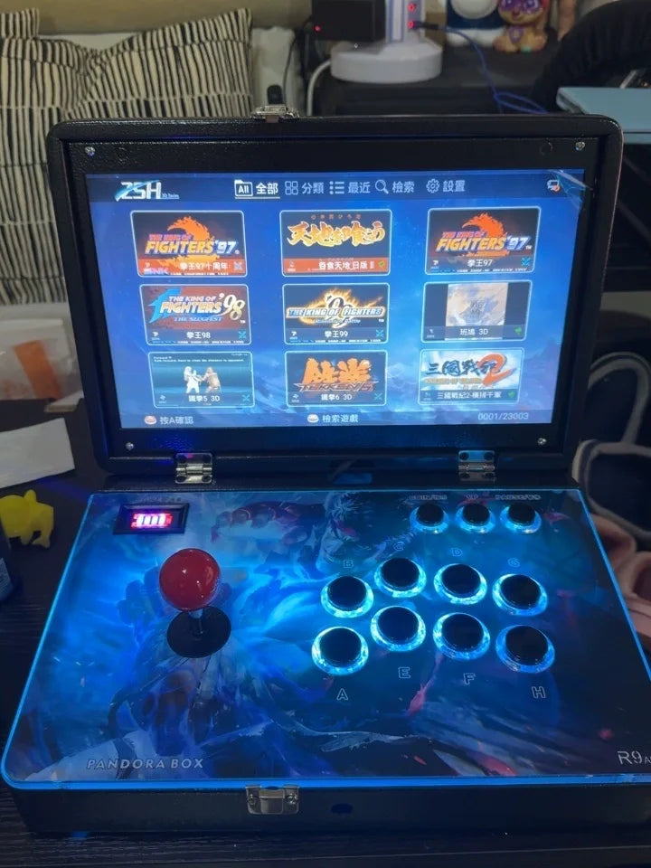 2025 New Pandora Box Portable Flip-Cover Foldable Arcade Joystick Game Console 14-inch Pandora 3D WIFI Game