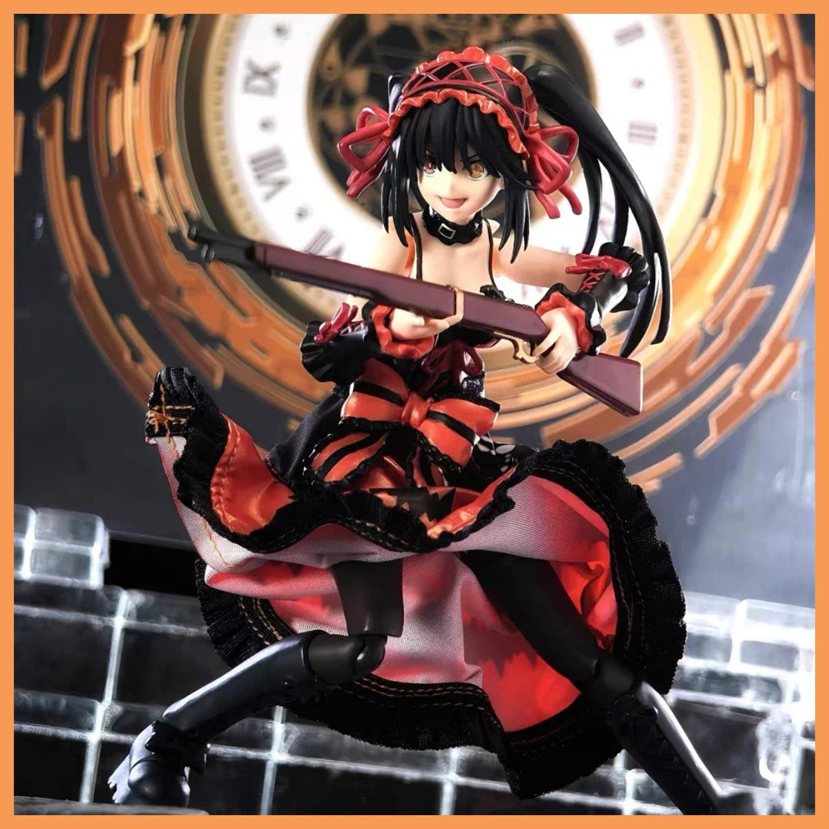 1/12 Maßstab Klassischer Anime-Charakter Roter Rock Schwarzer Bund Zubehör für 6-Zoll-Figma Tokisaki Kurumi Actionfigur Körper