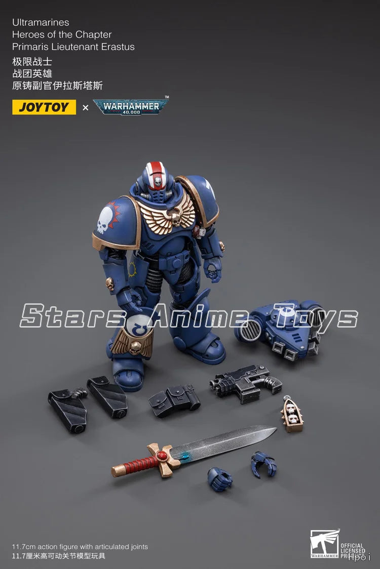 JOYTOY 1/18 Action Figure Warhammer 40k Ultramarines Heroes of The Chapter Primaris Lieutenant Erastus Model Collection Toys